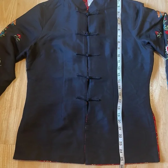 Sophie Chang Studio Embroidered Silk Reversible Kimono Jacket - Picture 13 of 16